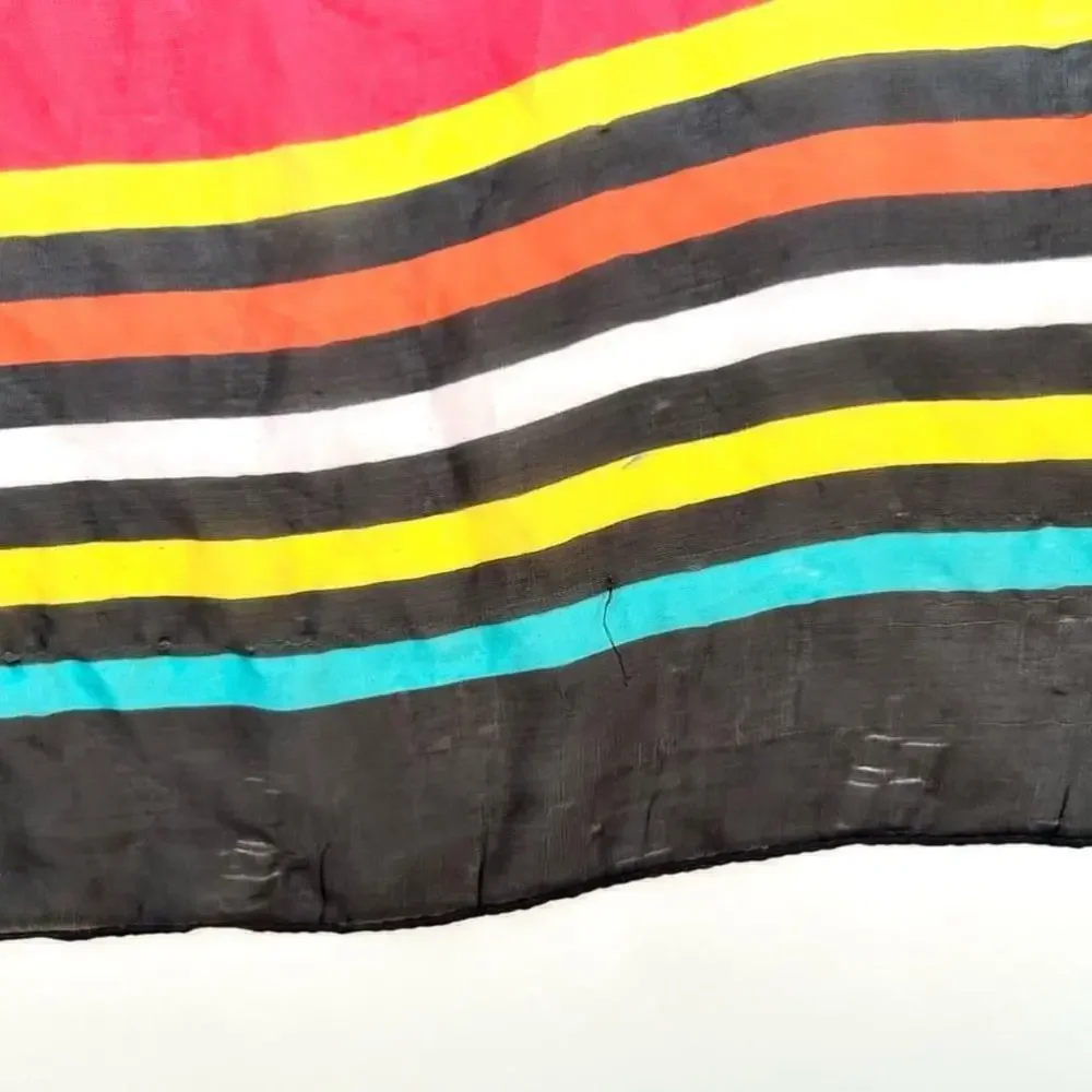 Burberry Silk Lightweight Logo Graphic Scarf in red black xl size